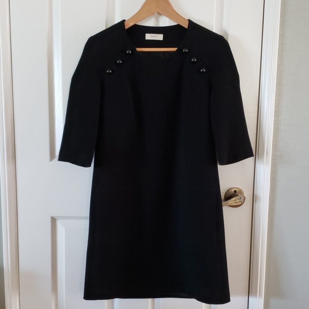 BA&SH Black Shift Dress